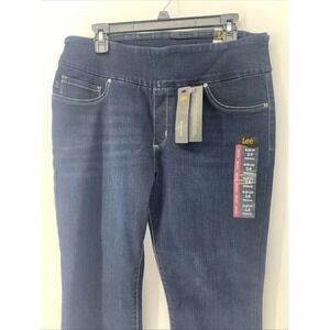 NEW Women's Lee Slim Fit Leg Mid Rise Sculpting Pull On Jeans Infinity 14 Med